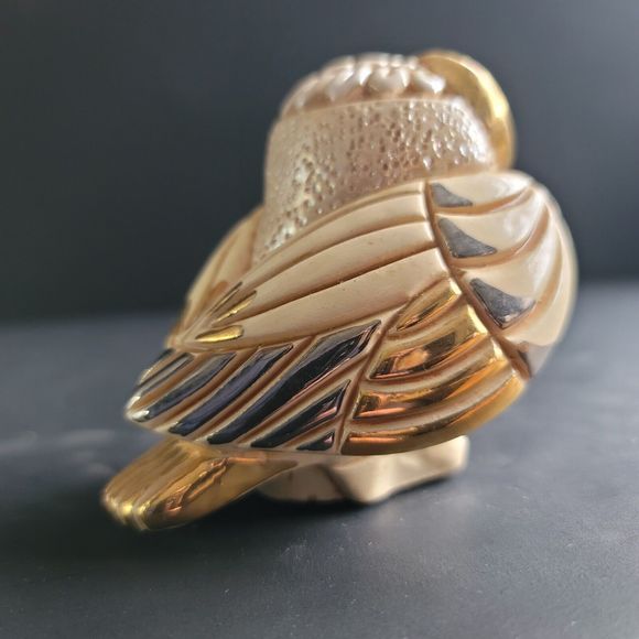 Rinconada Snowy Owl Gold Silver  Accents Figurine De Rosa  Uruguay Limited Ed. - Picture 9 of 15